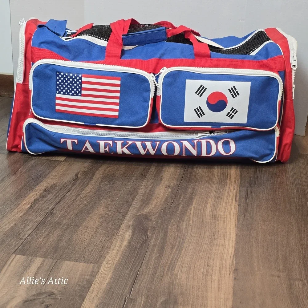 Taekwondo Black Belt Academy Duffle ATA Sparring Gear Bag Martial Arts 26x13